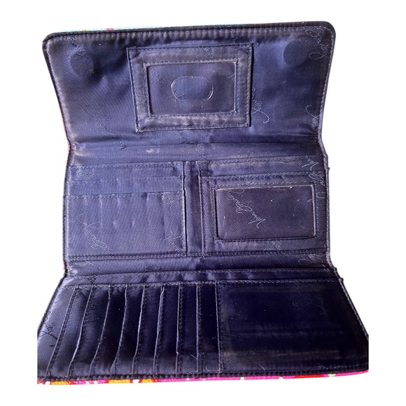 Vera Bradley Colorful Leather Wallet with Tribal Pattern - Picture 5 of 6